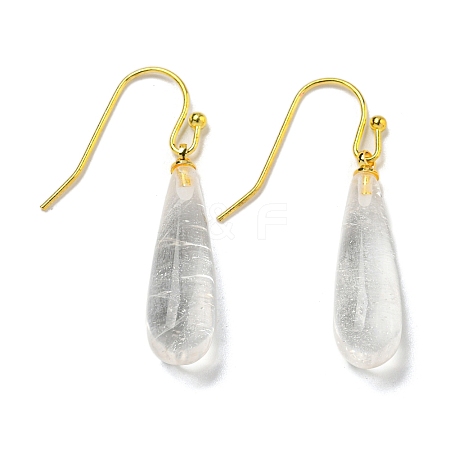 Ion Plating(IP) Natural Quartz Crystal Dangle Earring EJEW-C084-01G-08-1