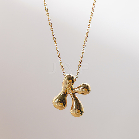 Brass Chunky Initial Pendant Necklaces WG97A63-11-1