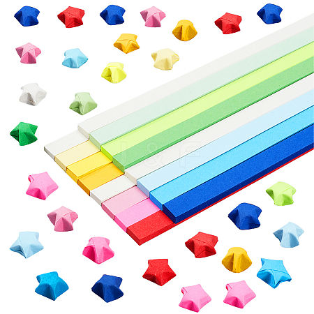 4 Colors Lucky Star Origami Paper DIY-SC0027-23-1