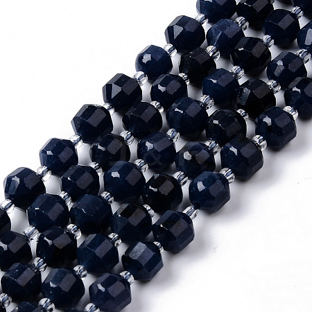 Dyed Natural Sapphire Beads Strands X-G-R482-01-8mm-1