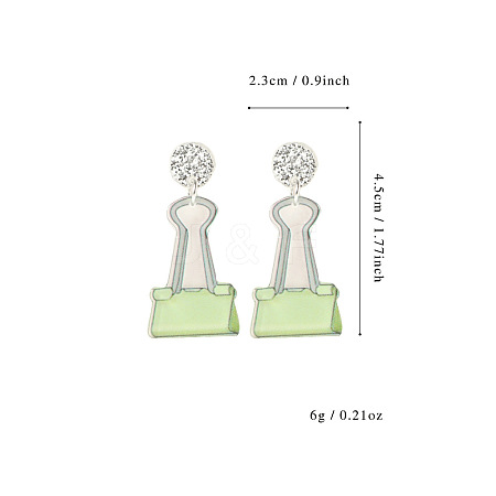 Back to School Acrylic Dangle Stud Earrings FS-WGAA197-23-1