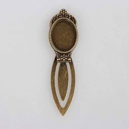 Antique Bronze Iron Bookmark Cabochon Settings X-PALLOY-N0084-01AB-NF-1