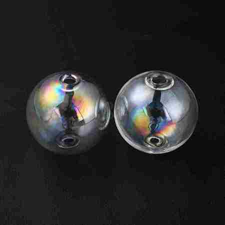 Handmade Two Holes Blown Glass Globe Beads FIND-WH0104-01H-1