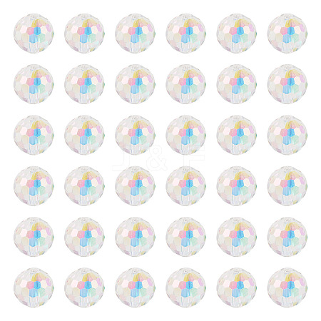 80Pcs Half Rainbow Plated Glass Beads EGLA-TA0013-04A-1
