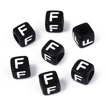 Initial Acrylic Horizontal Hole Beads OACR-ZX006-35F-1