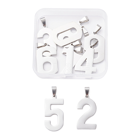 10Pcs 10 Style 201 Stainless Steel Pendants STAS-UN0024-98-1