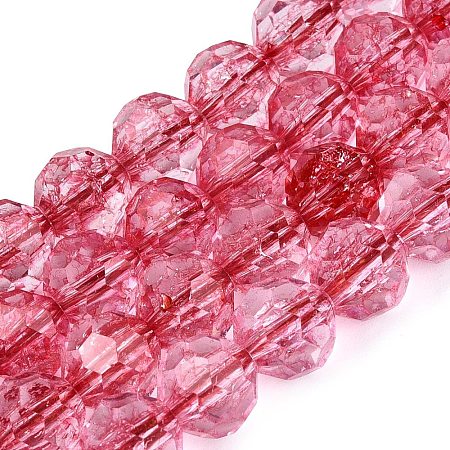 Crackle Transparent Glass Beads Strands GLAA-N068-06A-04-1