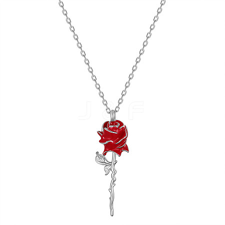 SHEGRACE Rose Rhodium Plated 925 Sterling Silver Pendant Necklaces JN994C-1