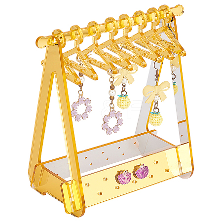 1 Set Coat Hanger Shaped Acrylic Earring Display Stands EDIS-PH0001-90B-1