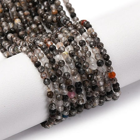 Natural Black Rutilated Quartz Beads Strands G-RM250104-C4-1