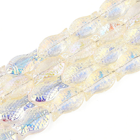 Transparency Electroplate Glass Beads Strands GLAA-T023-40A-08-1