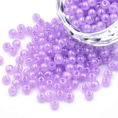 6/0 Imitation Jade Glass Seed Beads SEED-N004-006-03-1