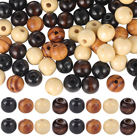 Gorgecraft 200Pcs 4 Colors Natural Unfinished Wood Beads WOOD-GF0001-92-1