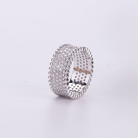 Brass Micro Pave Cubic Zirconia Finger Rings FS-WG2EB50-04-1