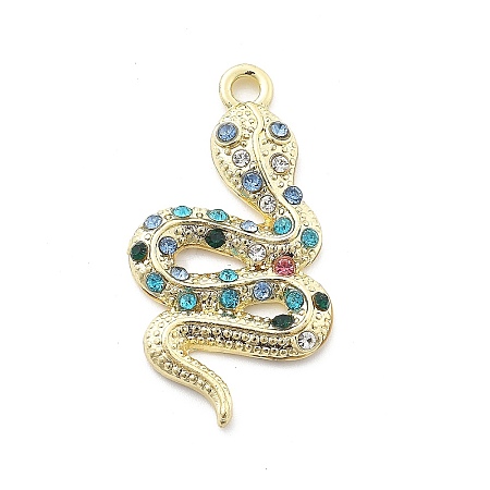 Snake Shape Alloy Rhinestone Pendants PALLOY-Q030-01E-1