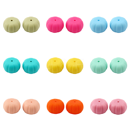 CHGCRAFT 18Pcs 9 Colors Halloween Theme Food Grade Eco-Friendly Silicone Beads SIL-CA0001-59-1