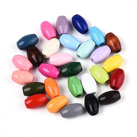 Spray Painted Schima Wood Beads WOOD-T032-29B-1
