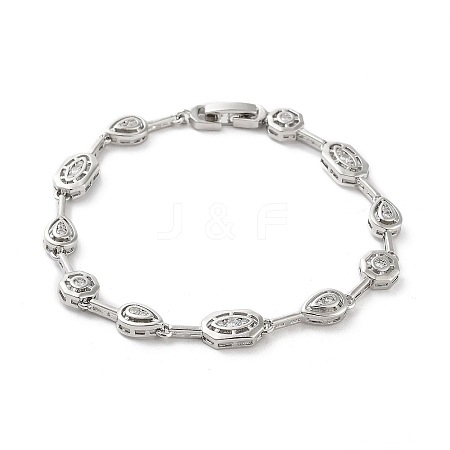 Brass Link Chain Bracelets BJEW-D039-34P-01-1