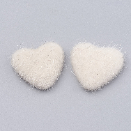 Faux Mink Fur Covered Cabochons X-WOVE-N006-13O-1