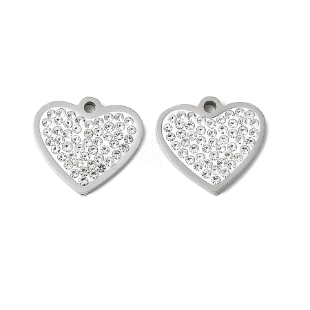 201 Stainless Steel Rhinestone Pendants STAS-V005-05P-02-1