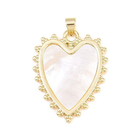 Natural White Shell Pendants KK-C162-001A-G-1