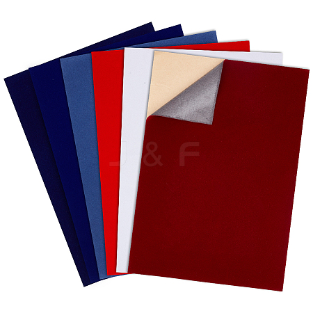 24Pcs 6 Colors Jewelry Flocking Cloth DIY-BC0013-25E-1