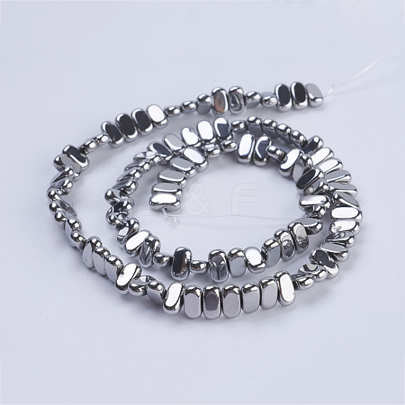 Electroplate Non-magnetic Synthetic Hematite Beads Strands G-J382-4x8x2mm-A06-1