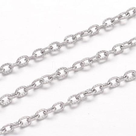 Tarnish Resistant 304 Stainless Steel Cable Chains CHS-K004-06P-0.6mm-1