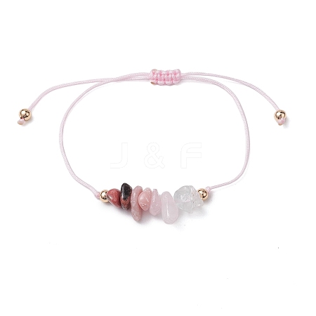 Gemstone Braided Bead Bracelet BJEW-JB11013-03-1