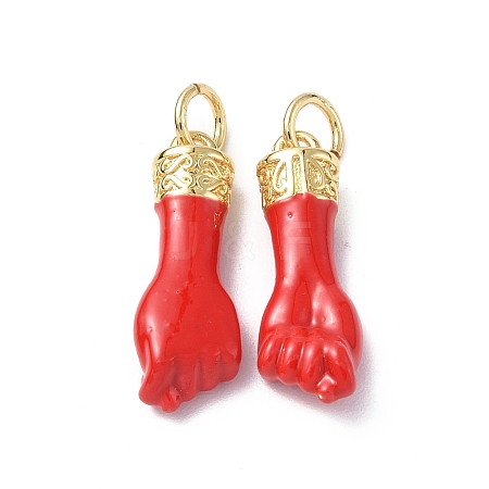 Eco-Friendly Rack Plating Brass Enamel Pendants X-KK-F845-36G-01-1