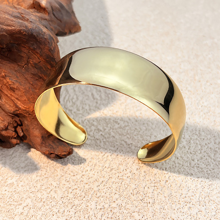 304 Stainless Steel Cuff Bangles BJEW-L709-02G-1