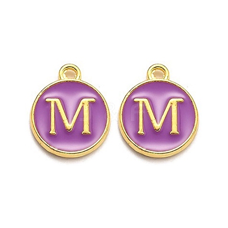 Golden Plated Alloy Enamel Charms ENAM-Q437-12M-1