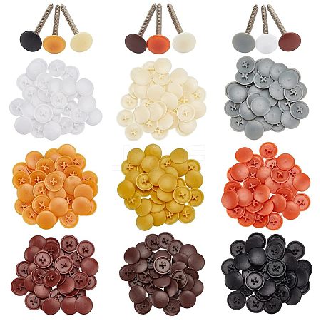 CHGCRAFT 450Pcs 9 Colors Plastic Screw Covers DIY-CA0004-12-1