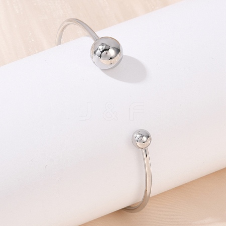 304 Stainless Steel Open Cuff Bracelets BJEW-R019-01P-02-1