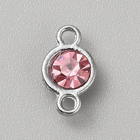 Faceted Glass Flat Round Connector Charms FIND-WH20042-56E-1
