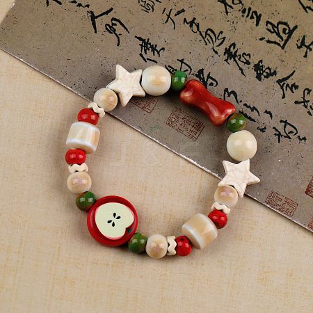 Handmade Porcelain Beaded Stretch Bracelets FS-WG33B94-04-1