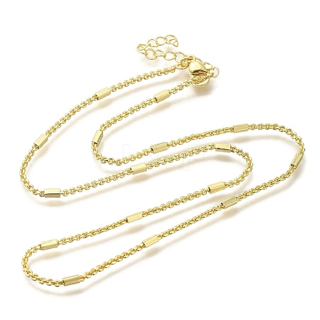 Rack Plating Brass Rectangle Cable Chain Necklaces MAK-L042-04G-1