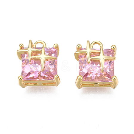 Brass Inlaid Cubic Zirconia Charms KK-N231-291B-1