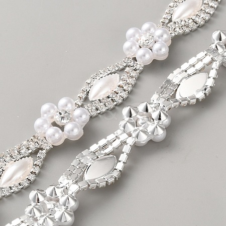 Alloy Rhinestone Link Chains LCHA-WH20001-01S-1