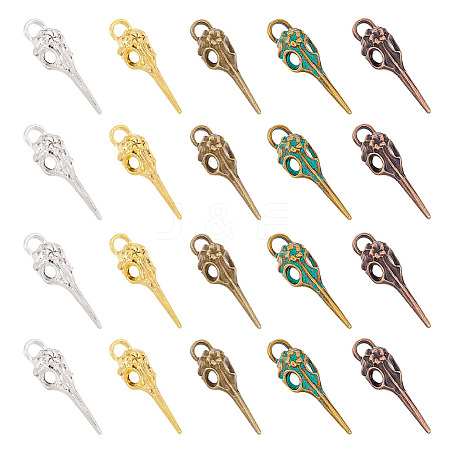 70Pcs 5 Colors Tibetan Style Alloy Pendants FIND-PH0009-19-1