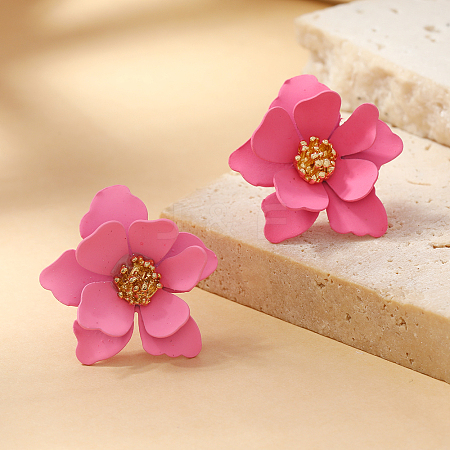 Sweet and Stylish Multi-layer Petal Flower Stud Earrings for Women DF7848-5-1