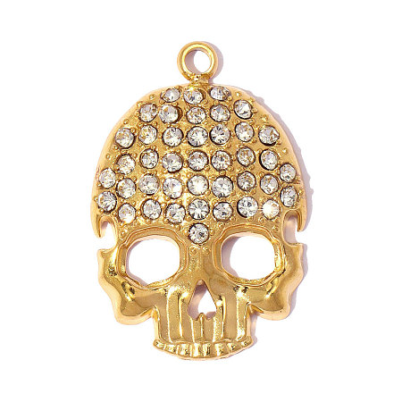 304 Stainless Steel with Crystal Rhinestone Pendants RB-OY001-11G-1