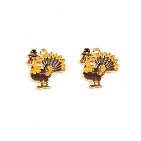 Thanksgiving Day Alloy Enamel Pendants PALLOY-WH0107-02H-KCG-1