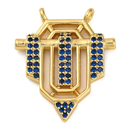 Brass Micro Pave Cubic Zirconia Pendants KK-K339-10B-03-1