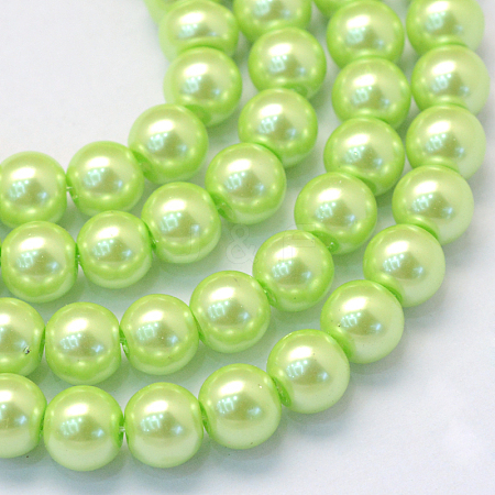 Baking Painted Pearlized Glass Pearl Round Bead Strands HY-Q003-10mm-07-1