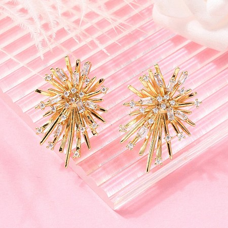 Brass Stud Earrings EJEW-S249-02G-1