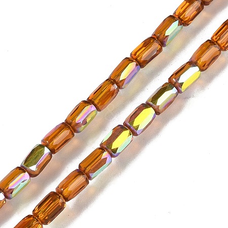 Electroplate Glass Chevron Beads Strands GLAA-Q101-02A-AB01-1