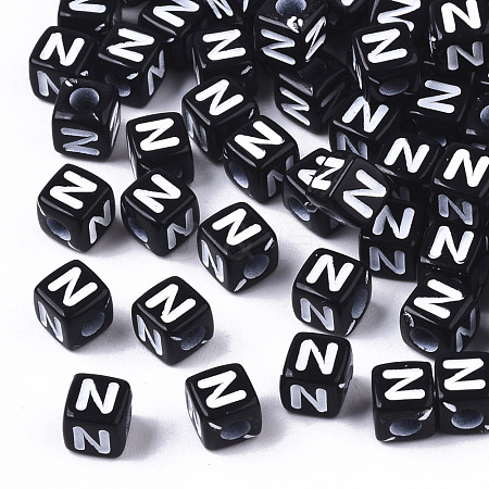 Opaque Acrylic Beads SACR-N002-01N-1