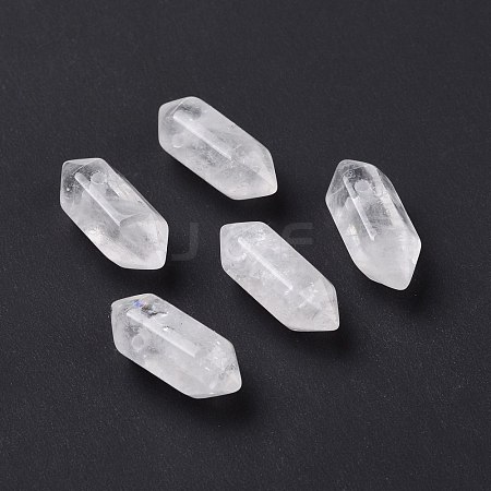 Natural Quartz Crystal Double Terminal Pointed Pendants G-C007-02A-14-1