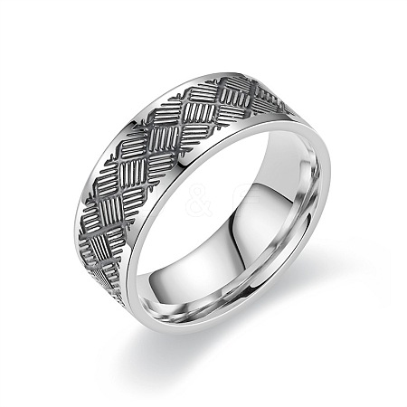 201 Stainless Steel Cross Pattern Finger Rings for Men FS-WGDD078-15-1